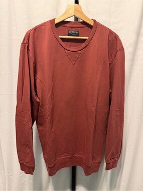 Goodlife Micro Terry Crew Sweatshirt Lightweight Sun-Faded Russett Maroon Sz XL
